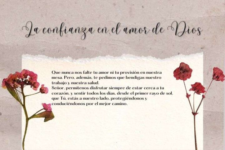 LA CONFIANZA EN EL AMOR DE DIOS - Oraciones
